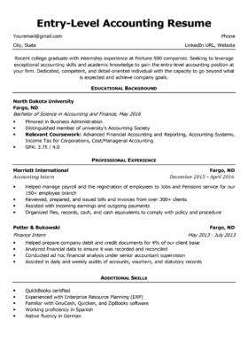 Entry-Level Accounting Sample