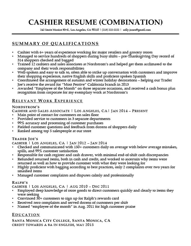 Resume Highlights Of Qualifications Customer Service ...