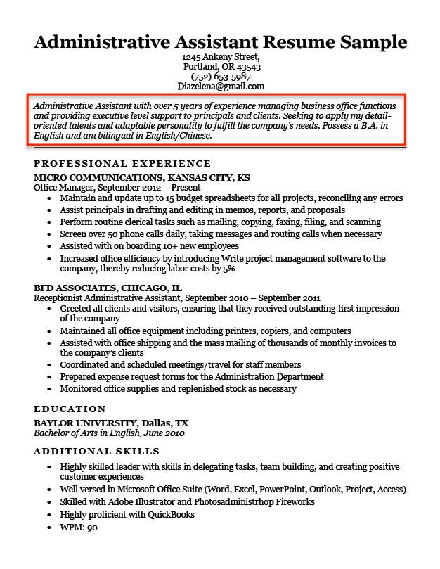 Sample Resumes Objectives