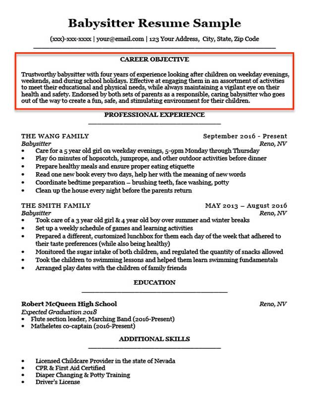 Resume Objective Examples For Students And Professionals RC