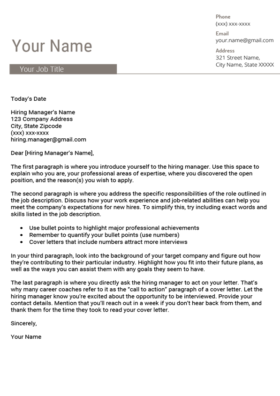 Charcoal Gold Standard Cover Letter Template