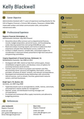 Imperial Gold Gold Standard Resume Template