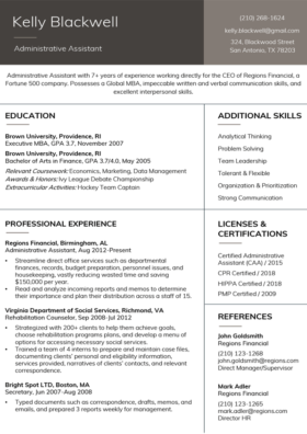 Charcoal Stanford Resume Template
