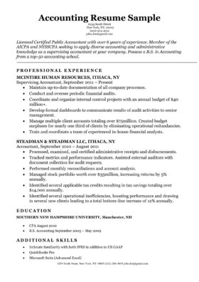 perfect resume for entry level accounting