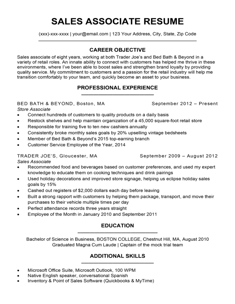 Sales Associate Resume Sample Writing Tips Resume Companion   Sales Associate Resume Sample 791x1024 