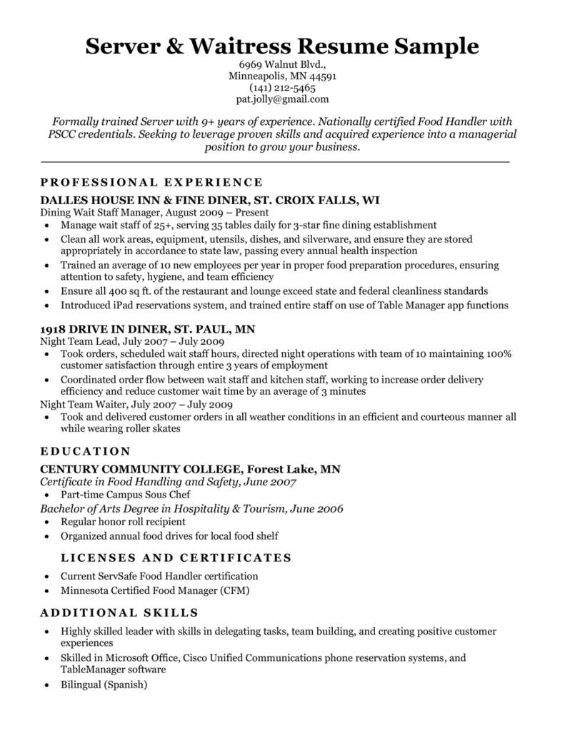 server-waitress-resume-sample-resume-companion