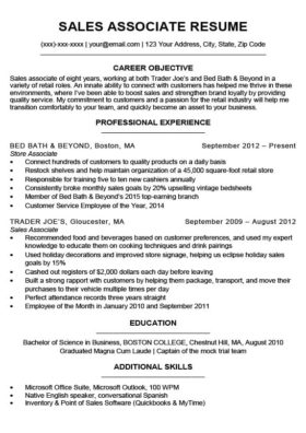 sales associate resume sample download
