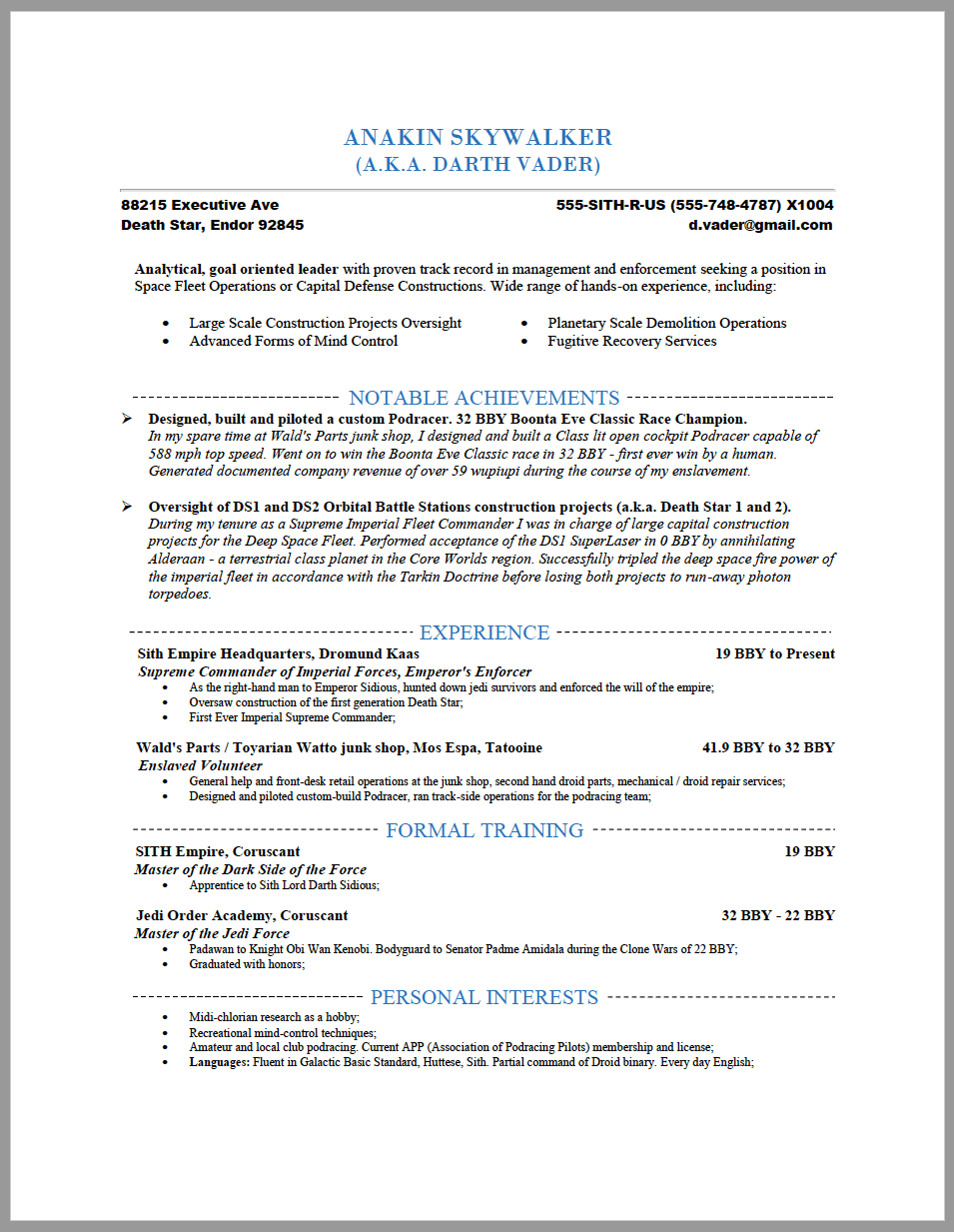 Scholarship resume