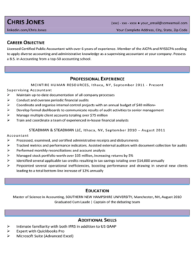 Lilac Beginner Resume Template
