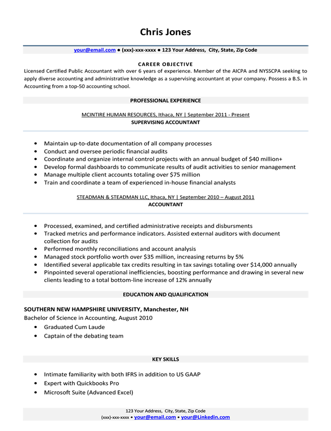 Traditional Resume Template from resumecompanion.com