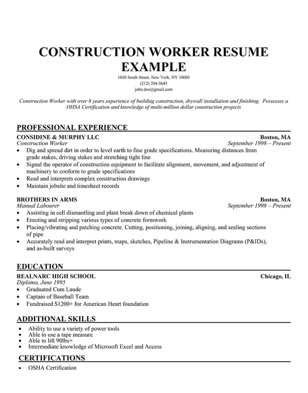 Chronological Resume Format | ResumeCompanion.com