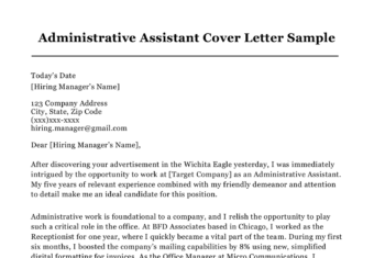 Administrative Assistant Cover Letter Templates from resumecompanion.com
