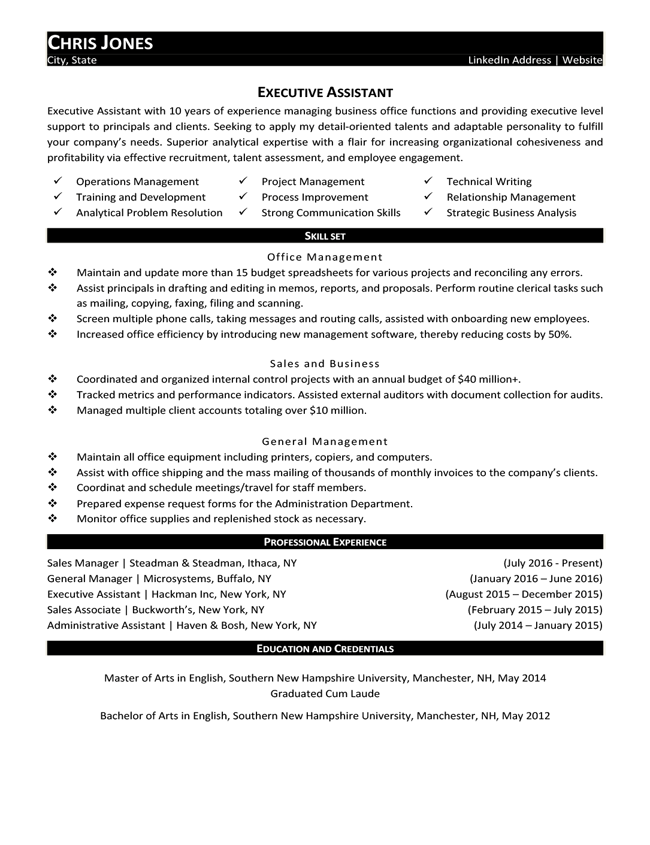 Resume examples for jobs