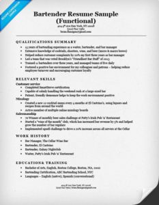 functional-bartender-resume