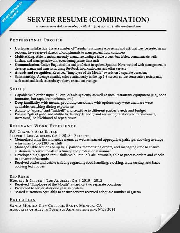 combination resume samples