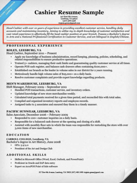 Create A Resume Profile Steps Tips Examples Resume Companion