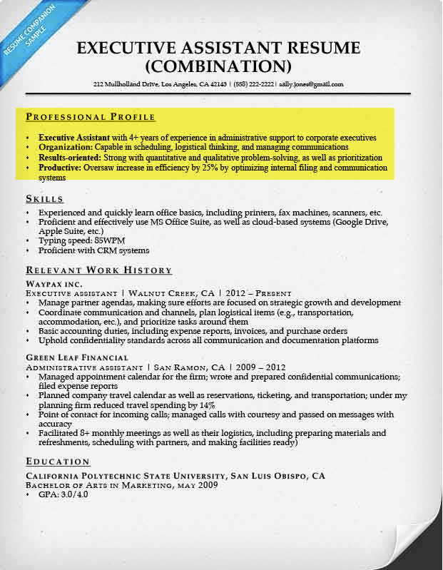 Create A Resume Profile Steps Tips Examples Resume Companion