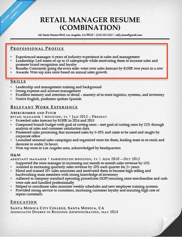 Resume Profile Examples & Writing Guide