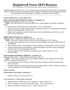 Registered Nurse (RN) Resume Sample & Tips | Resume Companion