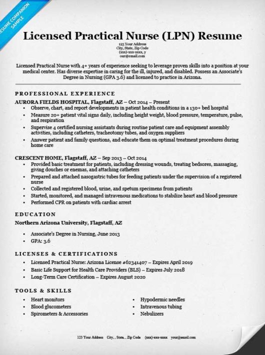 licensed practical nurse lpn resume sample tips