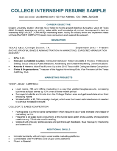 resume for student exchange program