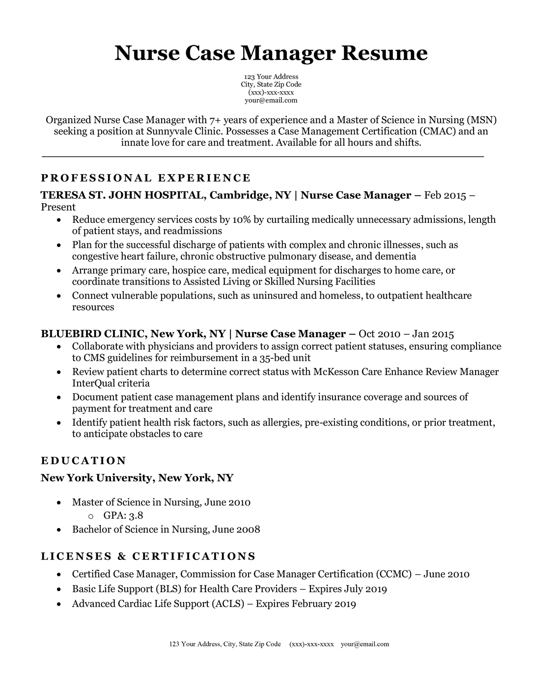 Nursing College Student Resume Examples
