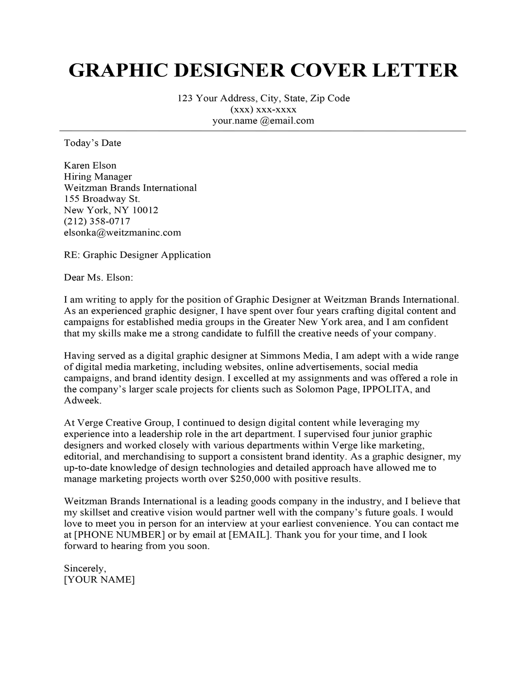 Email Cover Letter Sample from resumecompanion.com