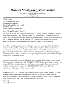 Music Cover Letter Sample Writing Tips Resume Companion