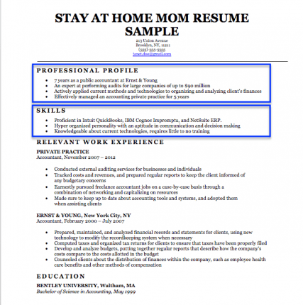 Stay-At-Home Mom Resume Sample & Writing Tips | Resume Companion