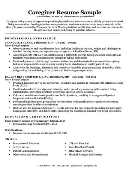 Caregiver Cover Letter Sample Writing Tips Resume Companion