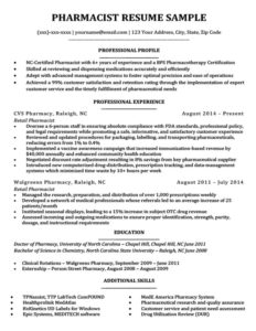 pharmacist resume sample download