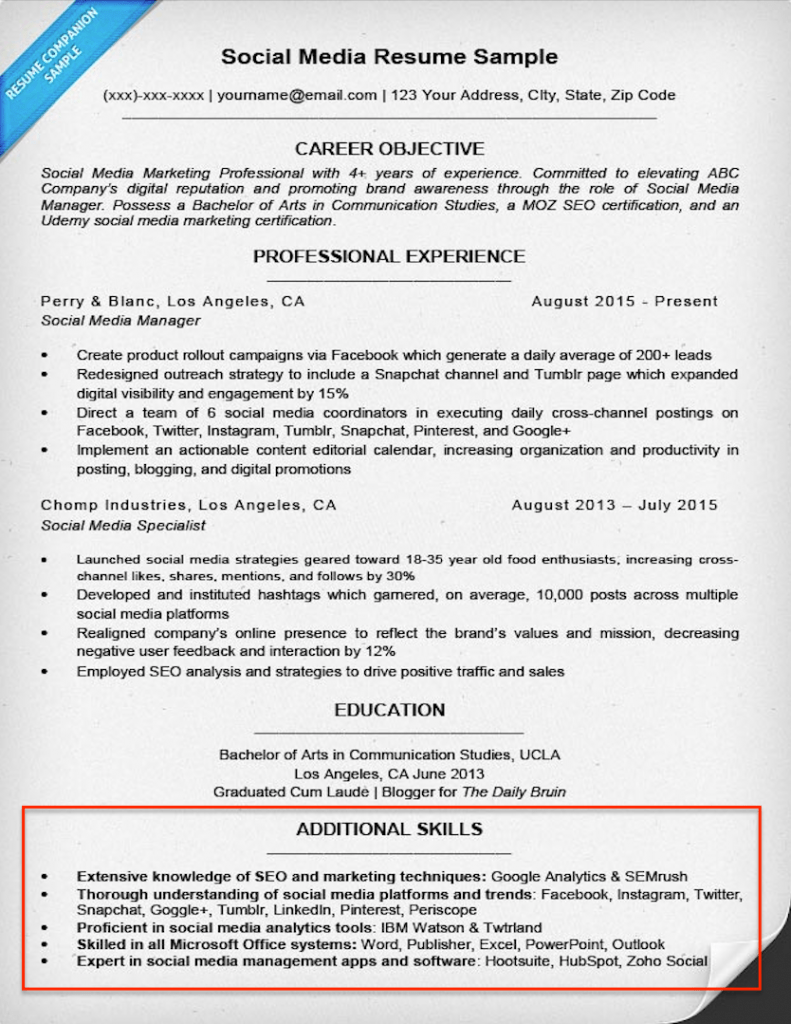 additional skills for resumes