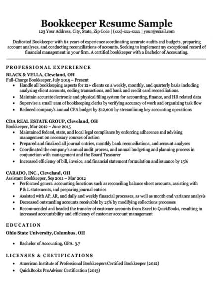 Accounting (CPA) Resume Sample | Resume Companion