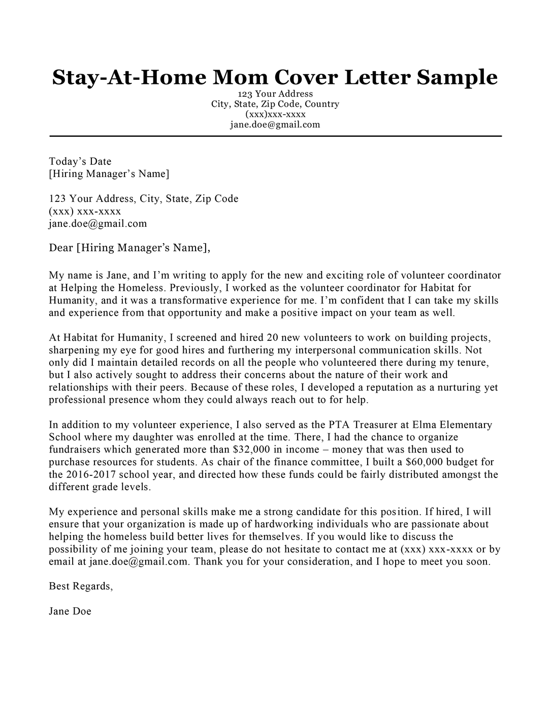 Team Mom Introduction Letter