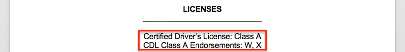 cdl license class endorsement