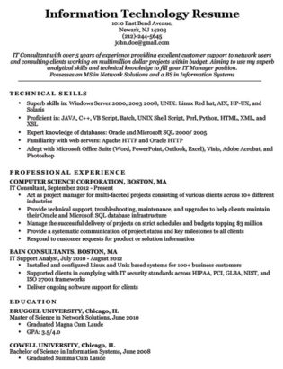 Information Technology It Cover Letter Sample Resume Companion