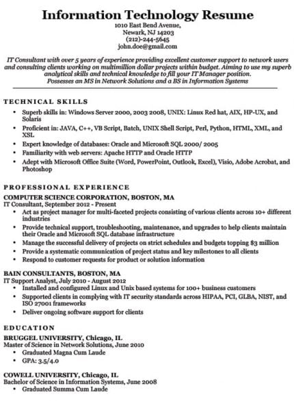 Computer engineering resume cover letter technology