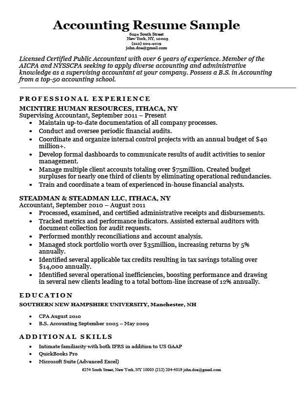 vitae thesis sample in curriculum Companion Sample  Accounting (CPA) Resume Resume