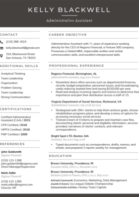 Charcoal Classic Resume Template