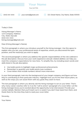 Iceberg Clean Cover Letter Template