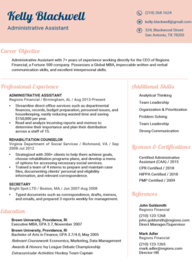 Coral Pink Fancy Resume Template