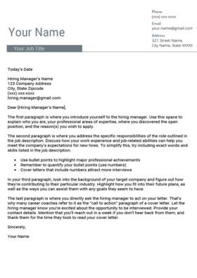 Slate Gold Standard Cover Letter Template