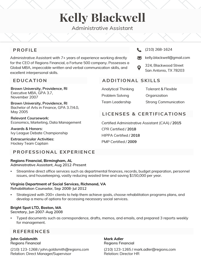 harvard sample resume template