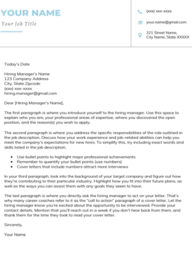 Iceberg Manager Cover Letter Template