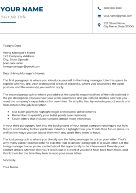 Sapphire Manager Cover Letter Template