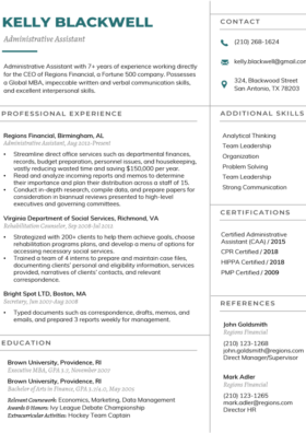 Viridian Manager Resume Template