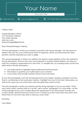 Viridian Professional Cover Letter Template