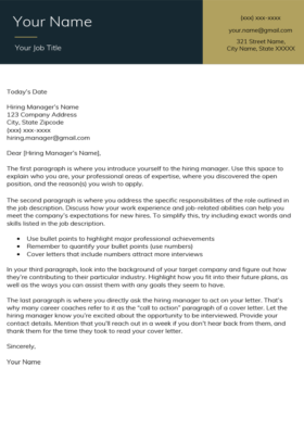 Imperial Gold Stanford Cover Letter Template