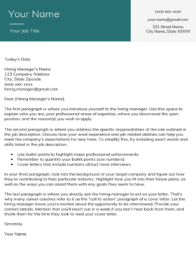 Viridian Stanford Cover Letter Template
