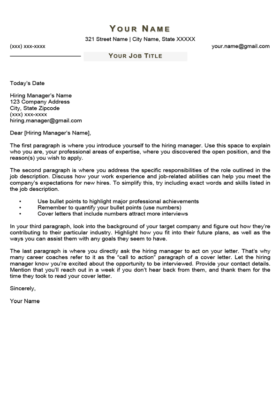 Forest Green Targeted Cover Letter Template
